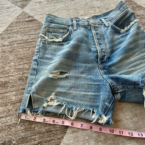 Agolde Women's Frayed Blue Jean Shorts - Picture 8 of 13